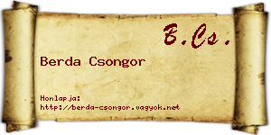 Berda Csongor névjegykártya